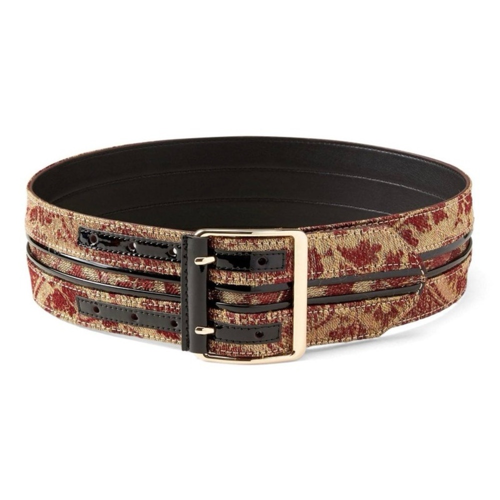 Olivia Palermo thick brocade belt
